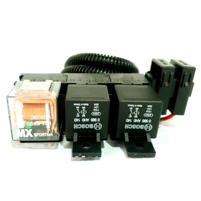 Jual KABEL RELAY LAMPU BOSCH 3 RELAY DENGAN LAMPU OSRAM H4 100/90 12V