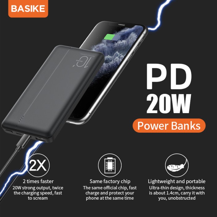 HANDPHONE & TABLET POWER BANK STB21 BASIKE PD20W10000MAH POWERBANK