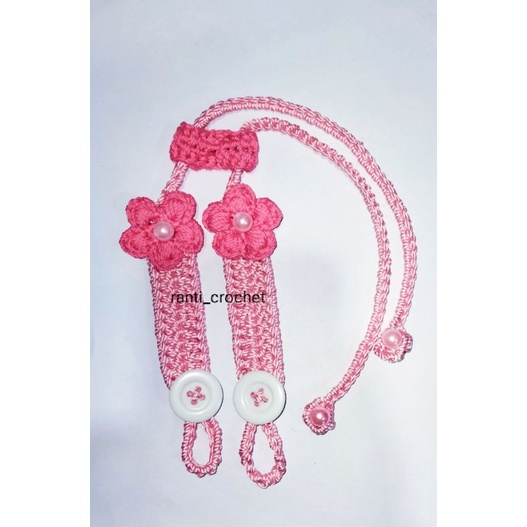 Konektor rajut anak pinky | Konektor masker anak | Konektor rajut bunga