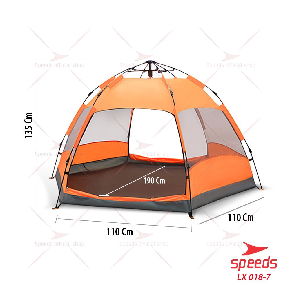 SPEEDS Tenda Camping Tenda Kemah otomatis portable Orang Lipat Portable Type Pyramid Besar 018-7