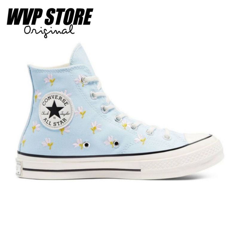 Converse Chuck 70 High Floral Print Chambray Blue Egret Black