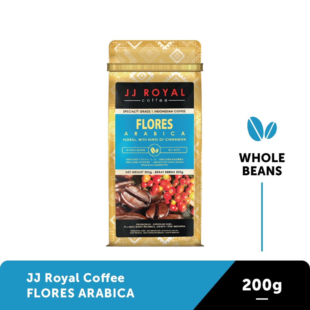 

JJ Royal Coffee Flores Arabica Bean (Kopi Biji) Bag 200g