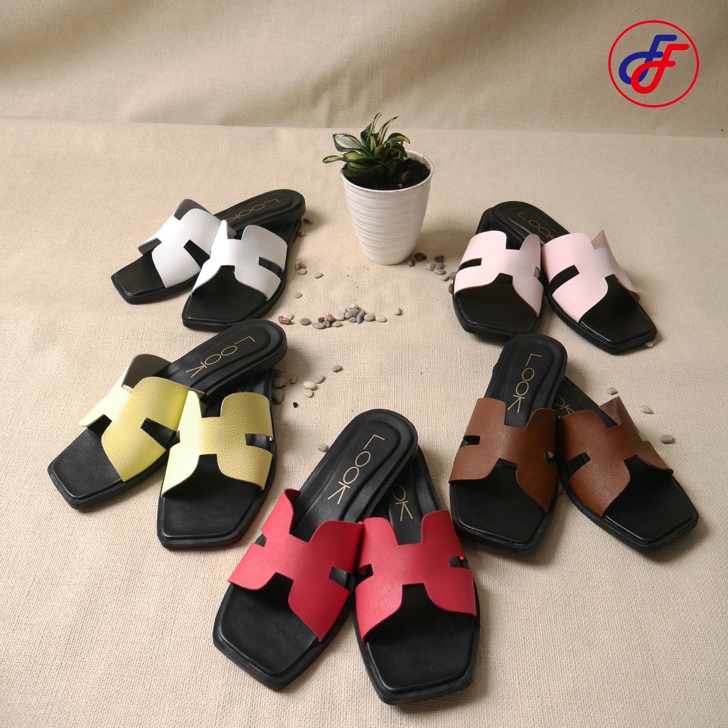 Sandal Flat Kokop Wanita Model Hermes