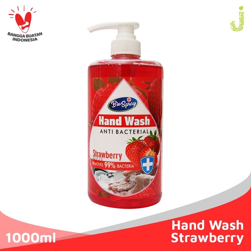 GROSIR BPOM BIO SPRAY HANDWASH 1000ML ANTI BACTERIAL VARIAN STROWBERY&amp;LEMON