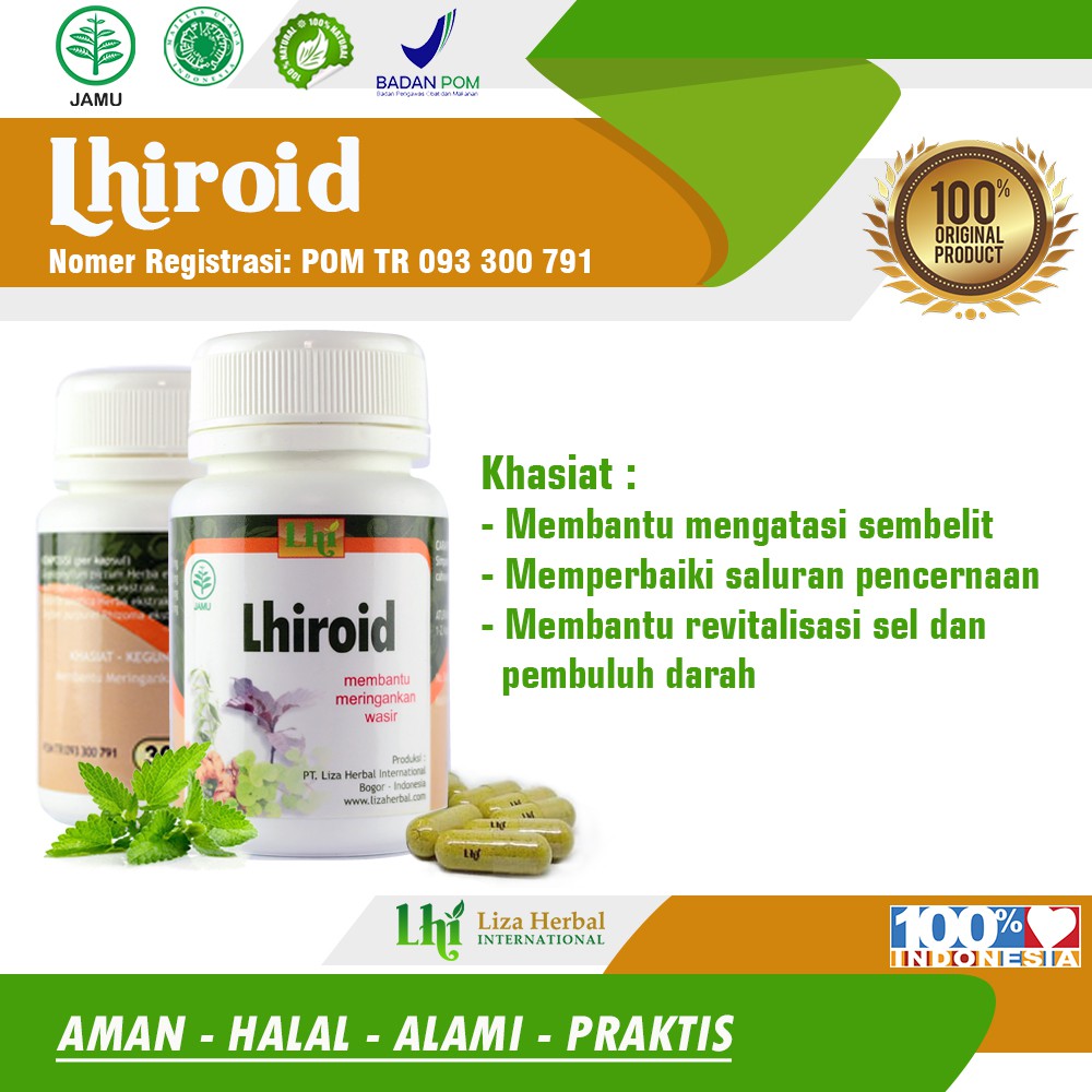 Obat Wasir, Sembelit, Susah BAB, Konstipasi | HERBAL BPOM LHIROID