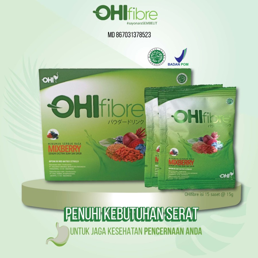 OHIFIBRE MIXBERRY (MINUMAN KAYA SERAT DENGAN BANYAK MANFAAT) BPOM BOX