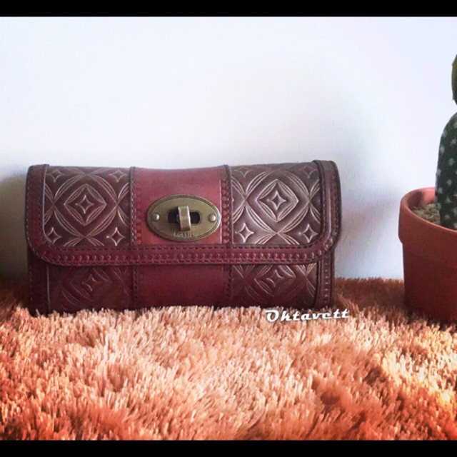 PL Dompet Fossil vrv embossed vgc