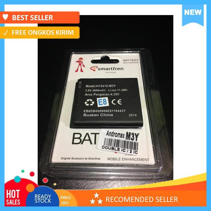 BATERAI MODEM SMARTFREN ANDROMAX M3Y / M3Z H15418 3000MAH ORIGINAL
