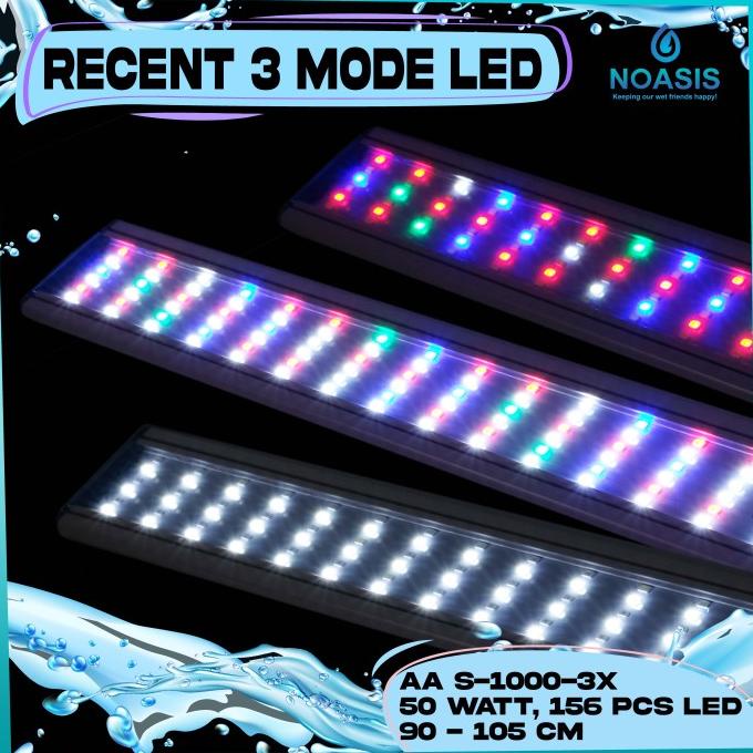 LAMPU LED RECENT AA S1000 3 MODE S-1000 50W 90-105 CM AQUARIUM AQUASCA