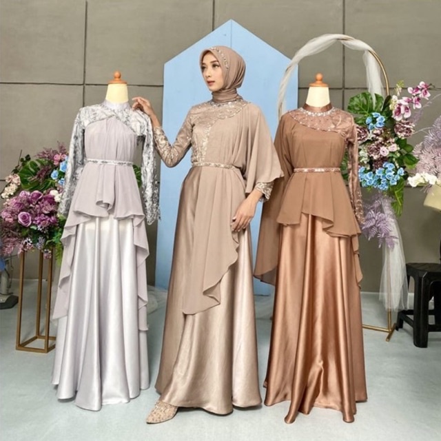 COD - GAMIS KONDANGAN 2024 TERBARU GAMIS BROKAT EXCLUSIVE 1 gamis 10 LOOK MODEL PLUS OUTER CAPE/KORE