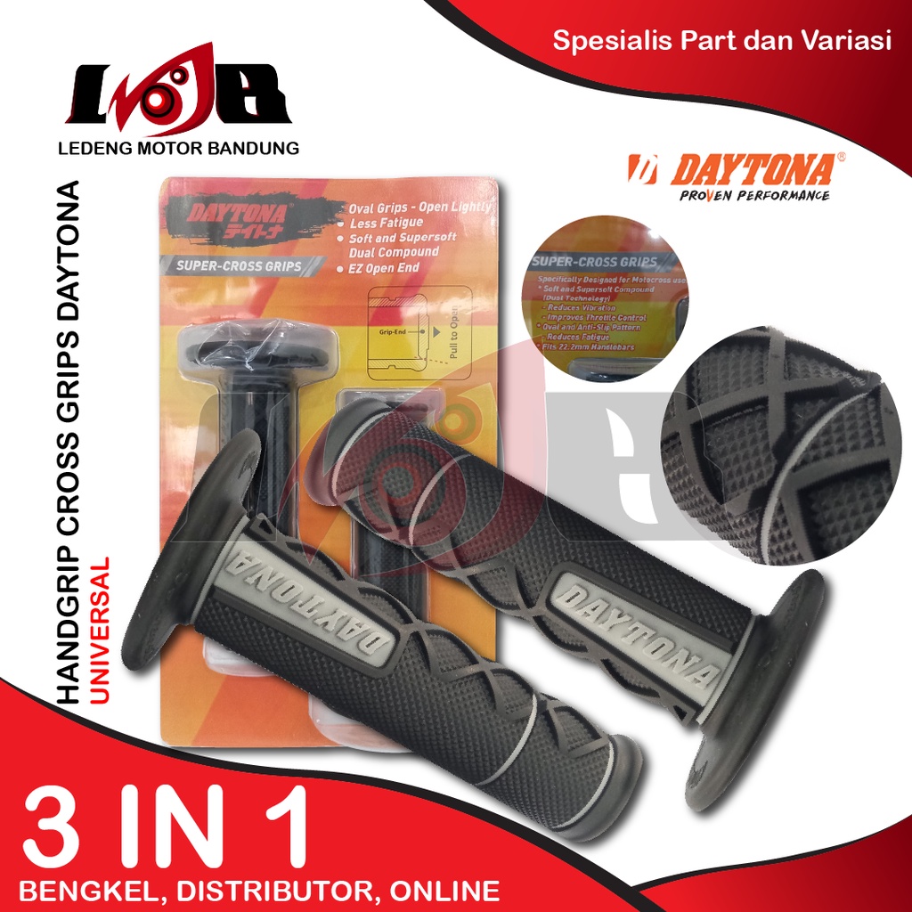Handgrip Handfat Super Cross Daytona Karet Handle Gas Motor Universal Variasi Racing Parts Dual Comp