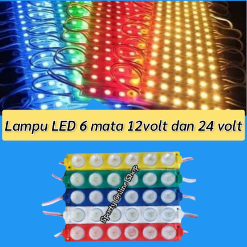 lampu led 6mata 12 volt dan 24 volt