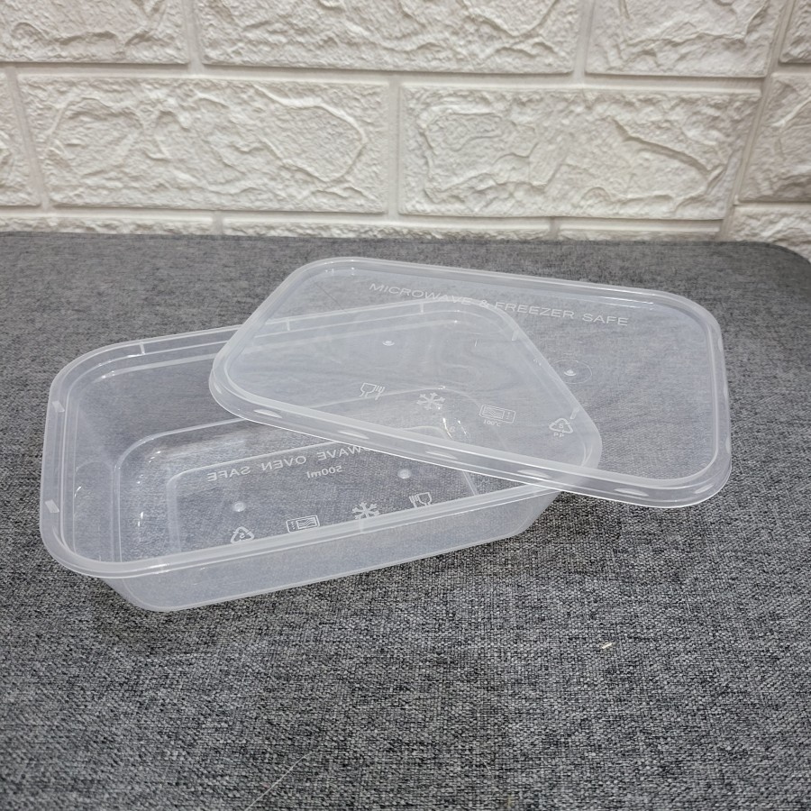 KOTAK MAKAN PLASTIK 500 ML (25PCS)/TEMPAT MAKANAN/THINWALL/BOX PLASTIK