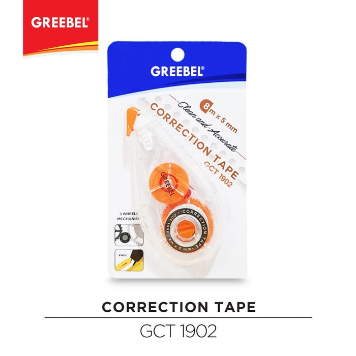 

GREEBEL GCT 1902 Correction Tape ( 12PCS/BOX) - Merah promo