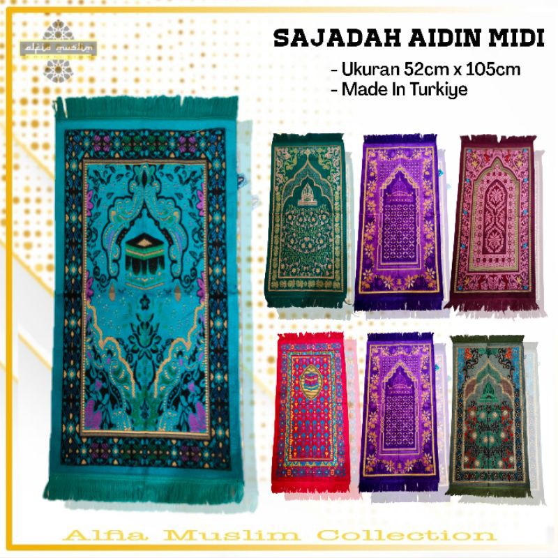 Sajadah Aidin Midi Ukuran 52 x 105 CM Sejadah Murah