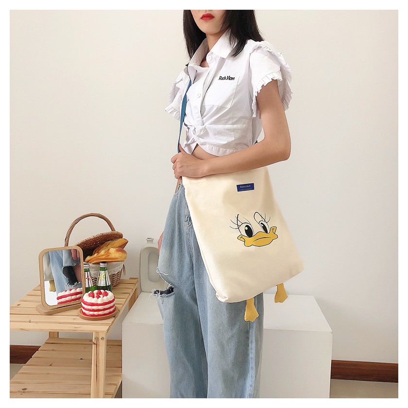 TC-39 tas kanvas canvas wanita import korea jepang tas selempang bebek