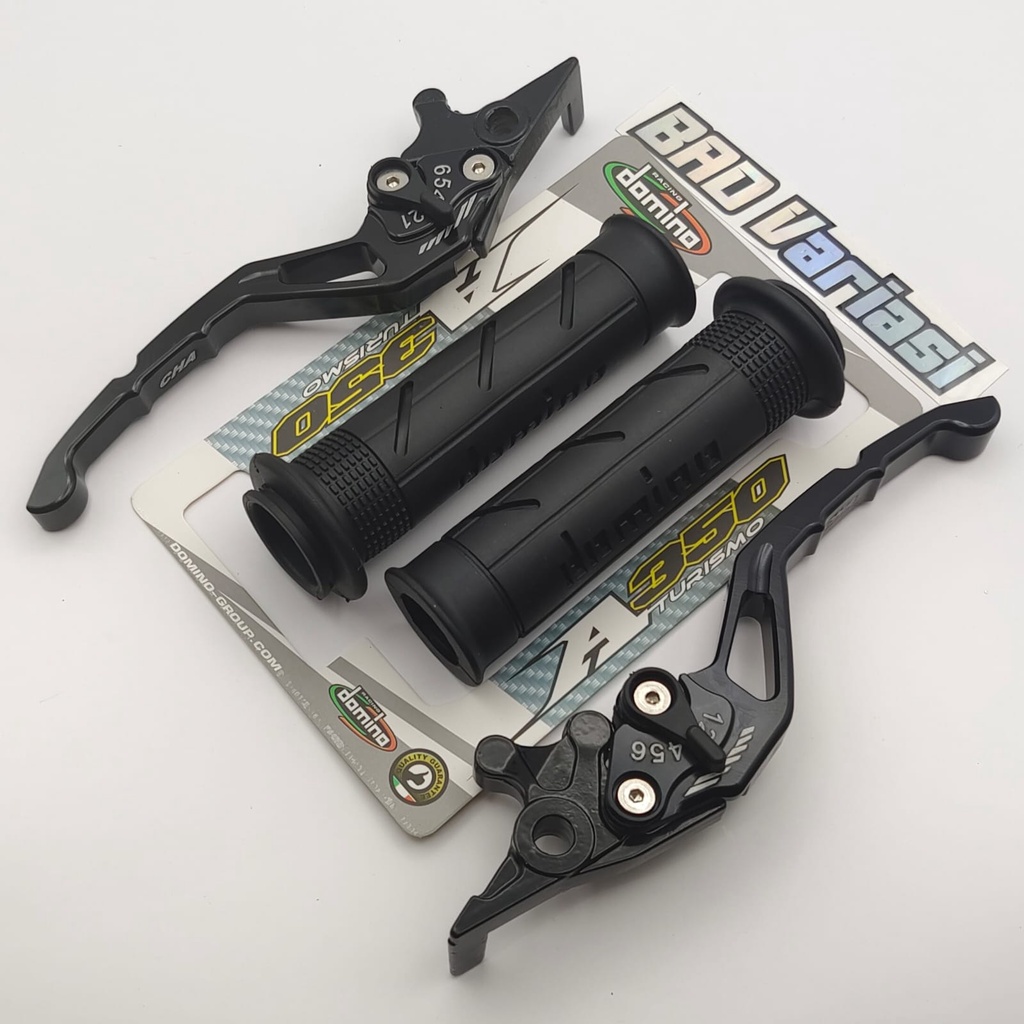 Handle sisik CNC Stelan +  Handgrip Domino Ninja 250 Ninja R Ninja RR CBR 150 CBR CRF 150 KLX D-TRACKER NINJA 250 FI