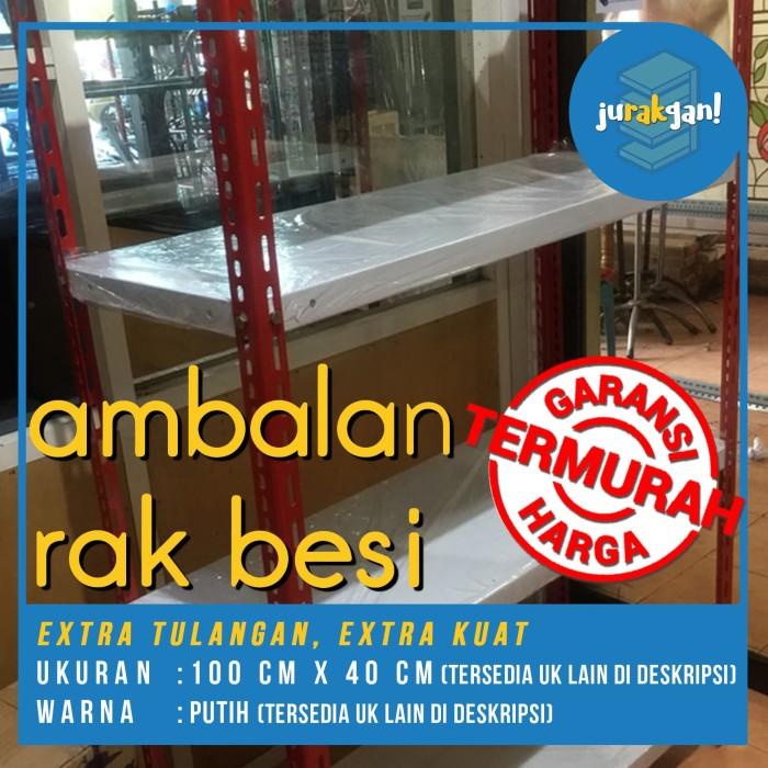 Plat besi siku lubang / ambalan / hambalan / shelfing PUTIH (100x40)