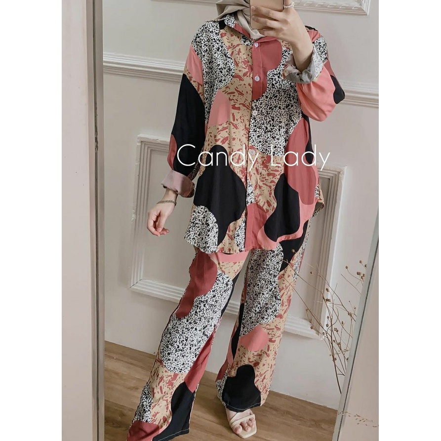 One set Rayon Premium Setelan Piyama Motif Terbaru-Lea Set