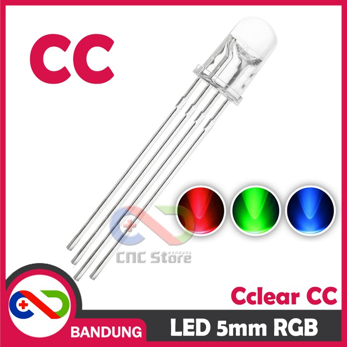 LED RGB RED GREEN BLUE 4P 4 PIN 5MM CLEAR COMMON CATHODE