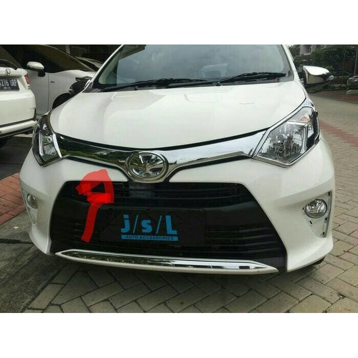 Hood Moulding / HoodMoulding / Cover Grill depan Calya Chrome