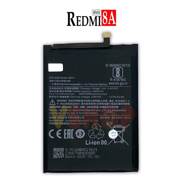 BATERAI BATRE FOR XIAOMI REDMI 8 - REDMI 8A - REDMI 8A PRO BN51 BATTERY