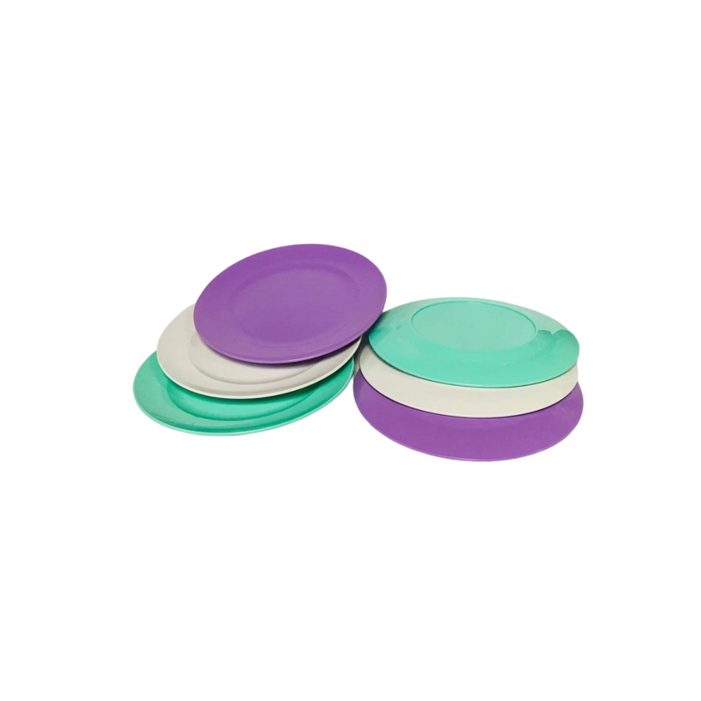 Piring Makan Plastik Warna Pastel Ukuran 19cm dan 22cm
