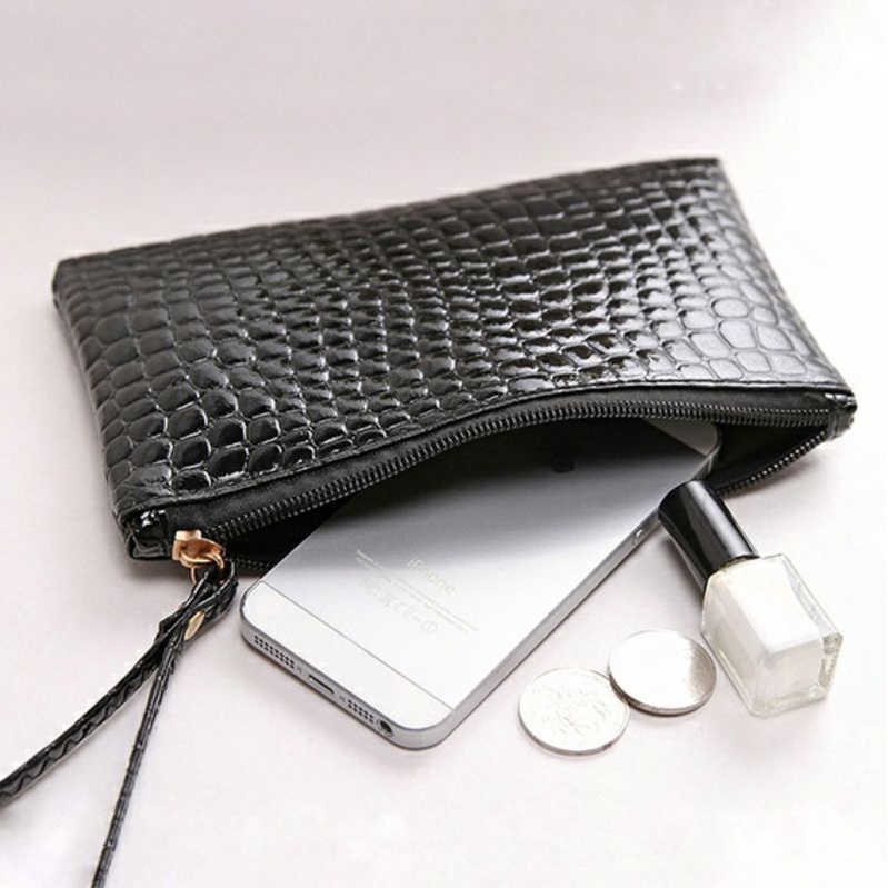 Dompet Tipis Pouch Croco DW16 Simpel Elegan Multifungsi Women Wallet