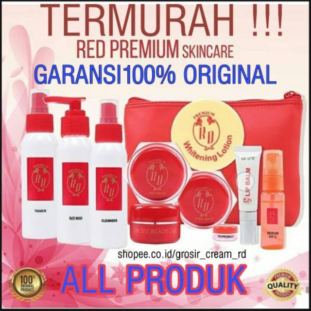 PAKET Cream RD RED Premium CV HJ ARNI / Ecer Krim Malam Siang Sabun Facial Wash Toner Cleanser Serum