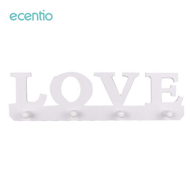 

Ecentio Rak Dinding Pola LOVE (dengan 4 buah hook gantungan) Wall Shelf