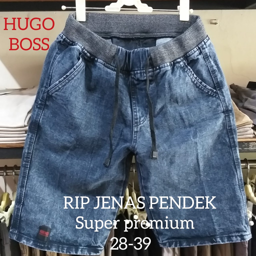 CELANA JEANS HUGO BOSS RIB/RIP/KARET/TALI/KOLOR PENDEK GALACELANA