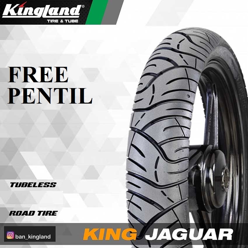 Ban Motor Kingland Tubeless 100/80-17 Jaguar Free Pentil Ban Luar Motor Ring 17 Tubeless