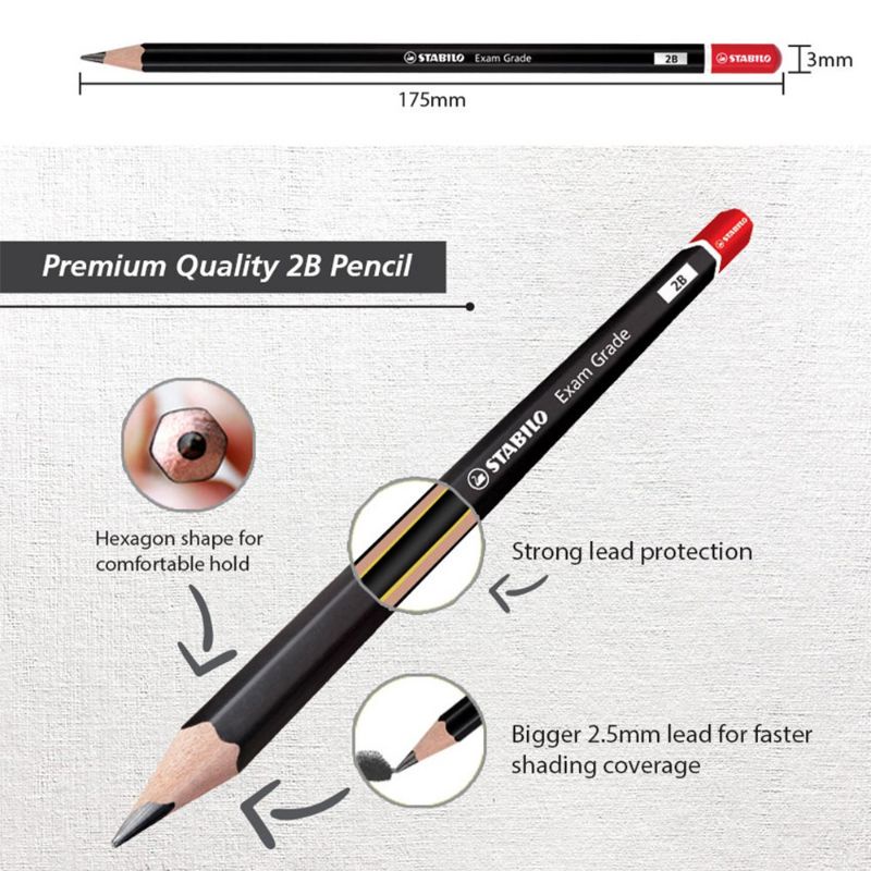 

STABILO Exam Grade - Pensil 2B | Pensil Kayu Hitam Ujian Sekolah
