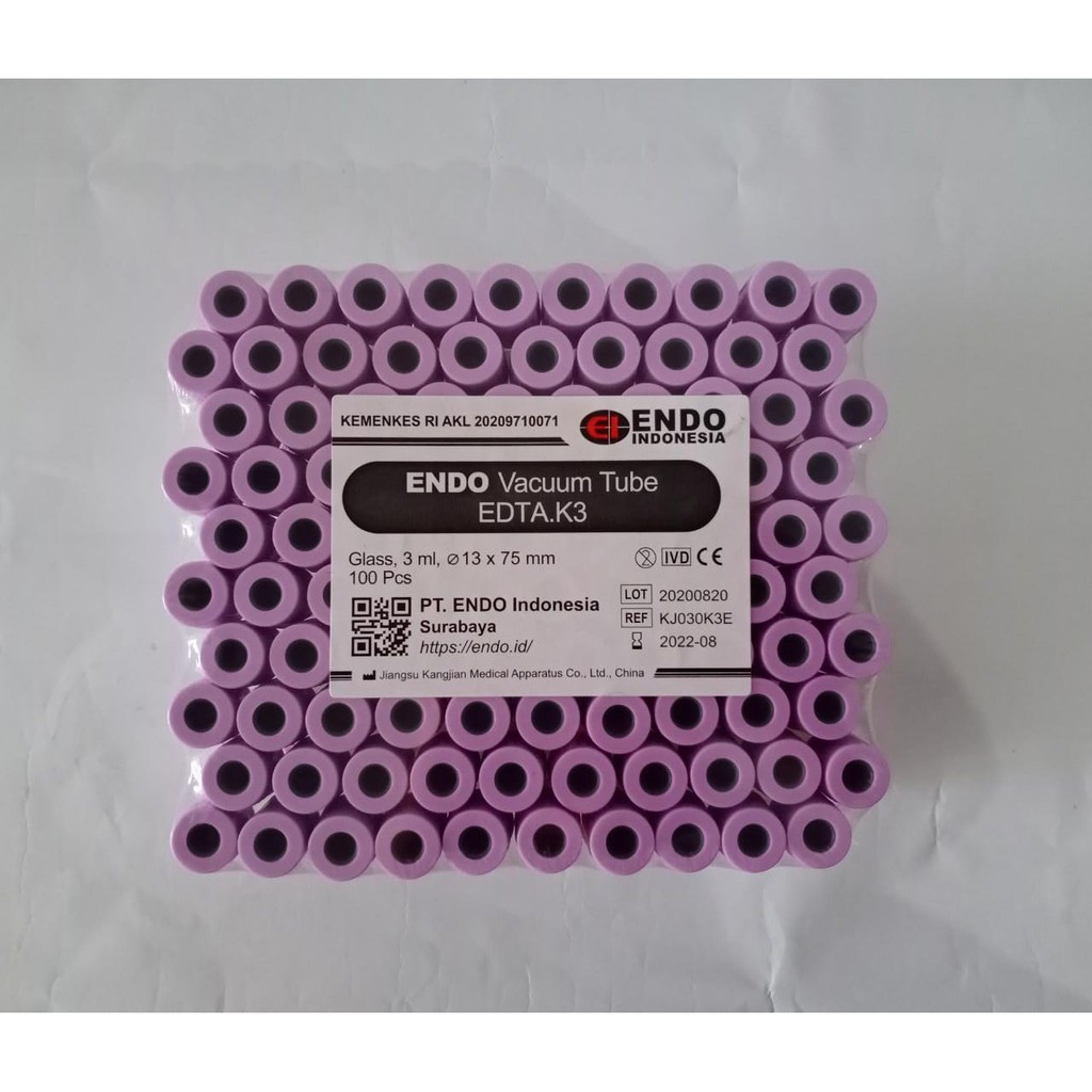 Tabung vaculab Edta 3ml Alat Lab Endo