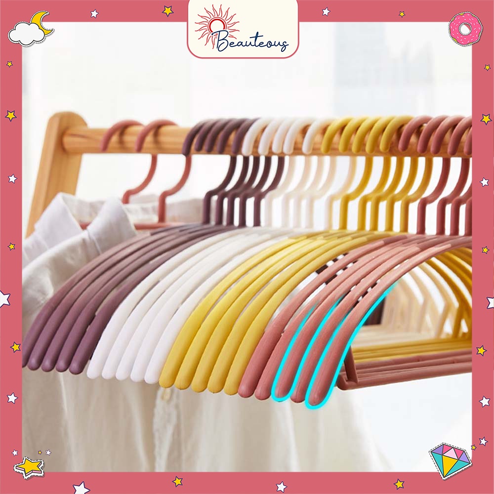 Hanger Baju Gantungan Pakaian Kapstok Plastik Laundry Warna Warni Anti Slip