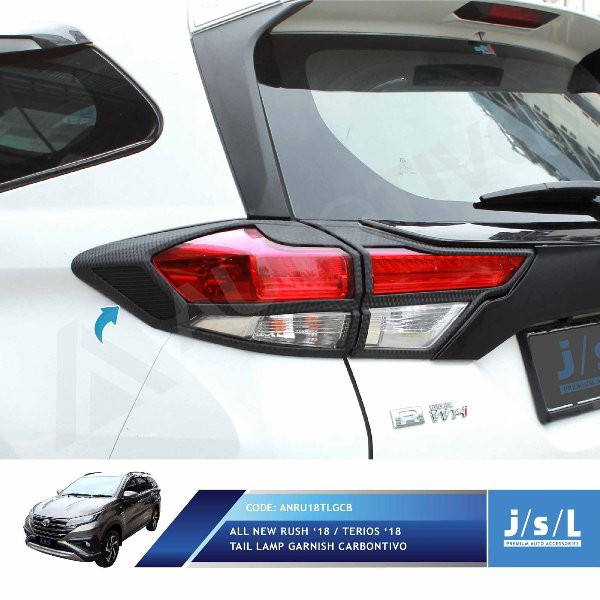 Shopee Otomotif Aksesoris Eksterior Mobil Garnish Mobil JSL Garnis Belakang Karbon All New Rush