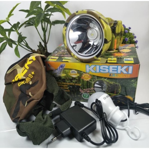 Senter kepala KISEKI 50Watt CK 398 Cahaya Putih Free Tas dan Bohlam