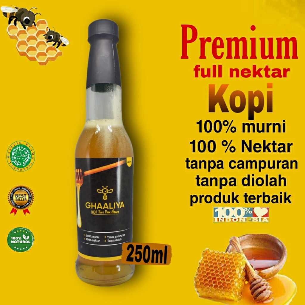 

Madu Ghaaliya Murni Asli 100% Nektar Bunga kopi premium terbaik 250ml / 335gr original