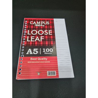 

Kertas Loose Leaf CAMPUS A5 100 Lembar