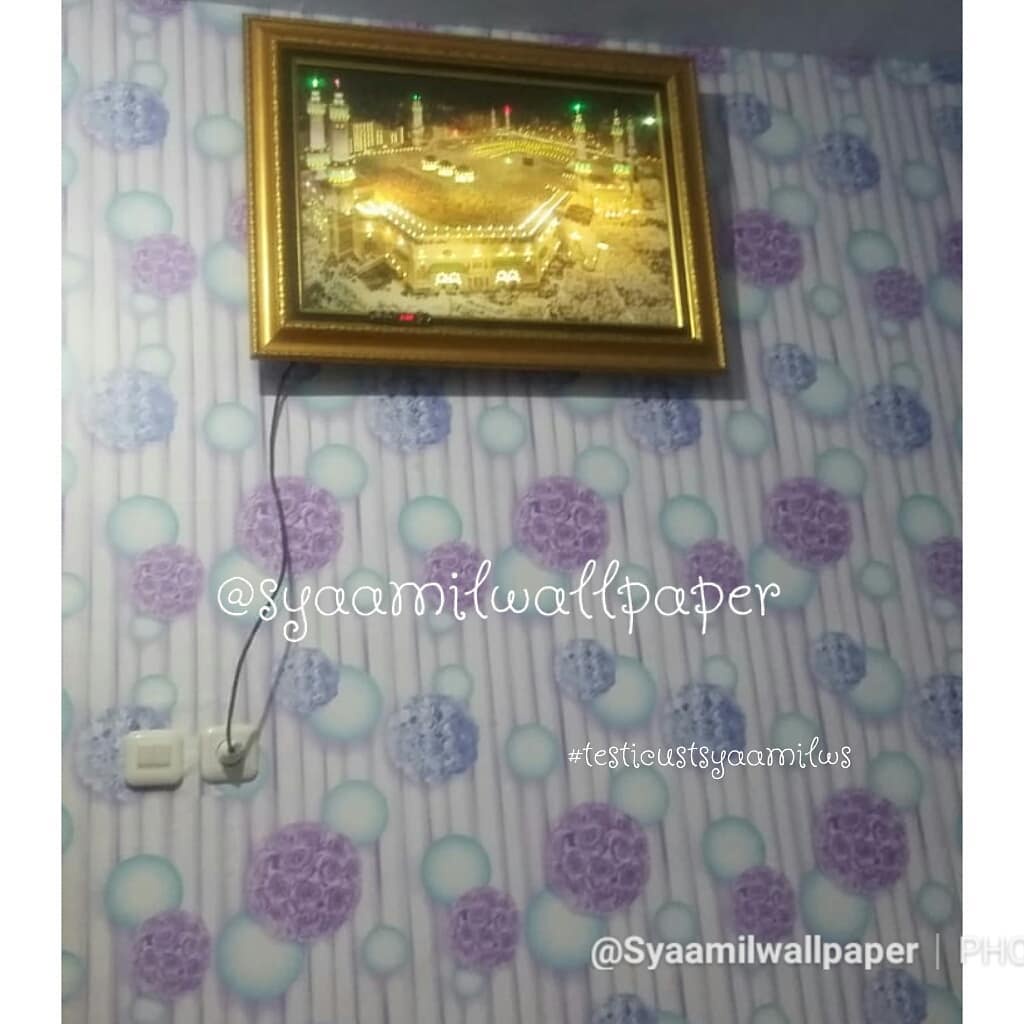 Wallpaper Murah - Wallpaper Dinding Stiker Dinding - Wallpaper Dinding Minimalis - Bunga Bulat Ungu