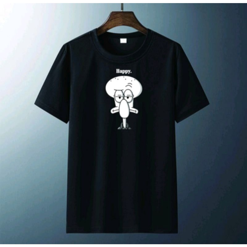 Kaos Distro Pria SQUIDWARD Kaos Oblong Pria Lengan Pendek Atasan Tshirt Pria Baju Oblong Cowok