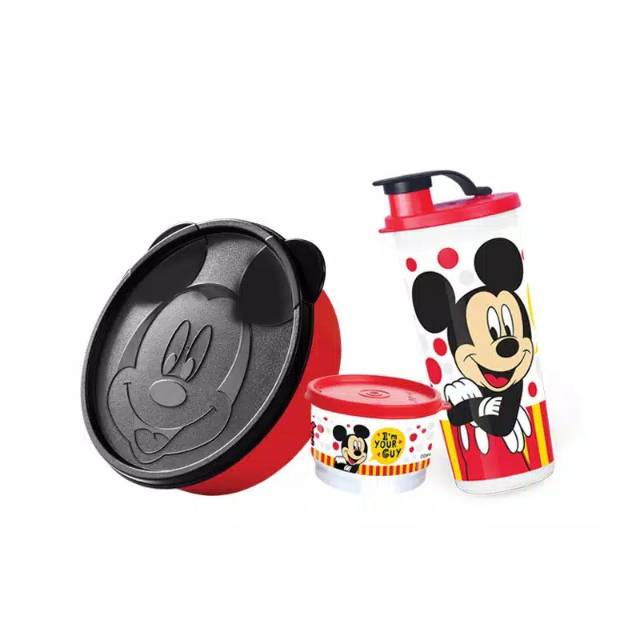 Promo Moorlife Mickey Polka set Lunch box / tempat makan anak / kotak makan