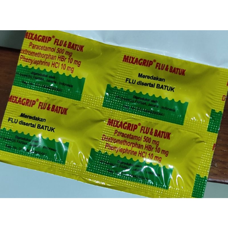 Mixagrip Flu &amp; Batuk 4 Tablet / Flu / Demam / Sakit Kepala / Hidung Tersumbat