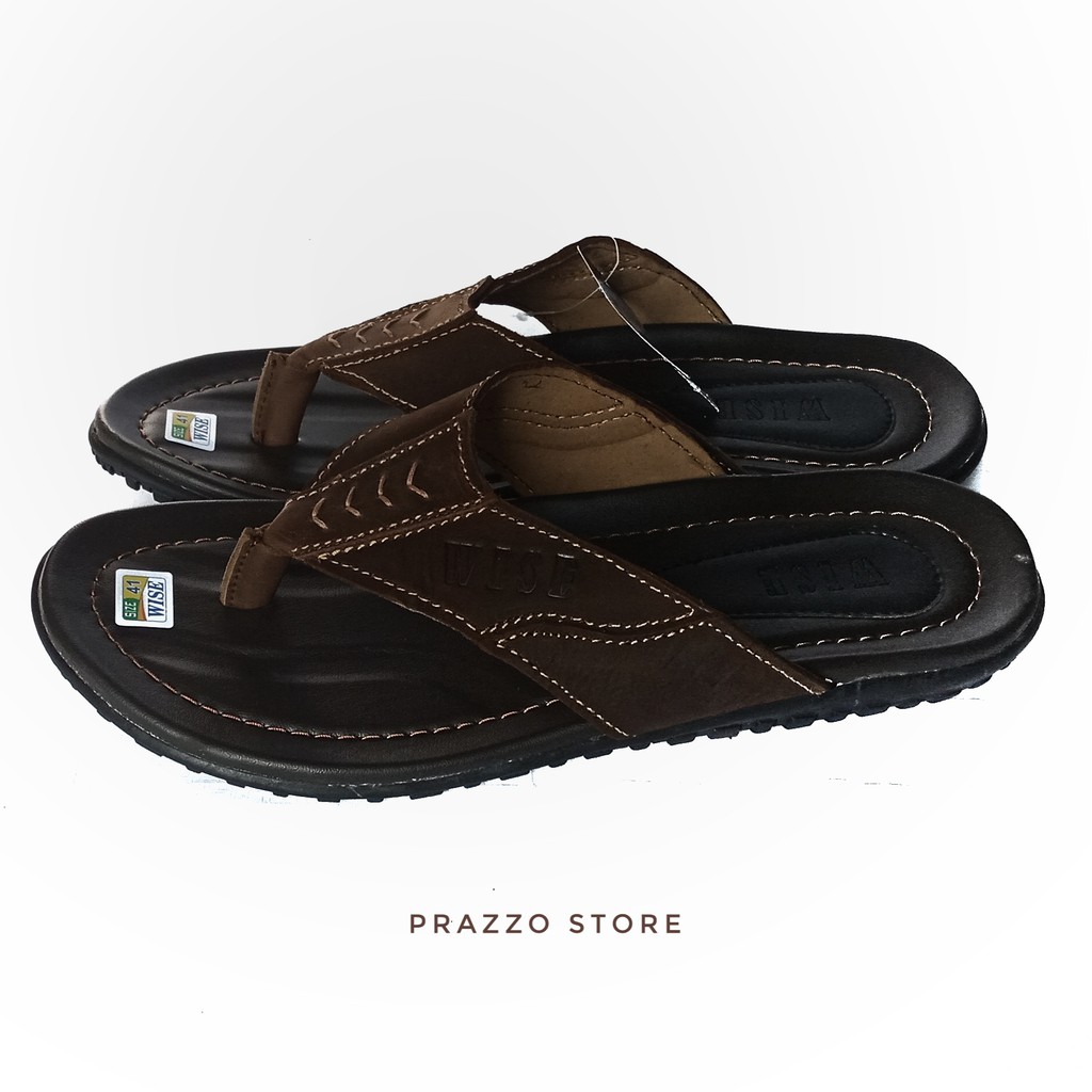 Wise - Sandal Jepit Pria Bahan Kulit Asli - Sendal Pria - Sandal Pria Kulit - J02