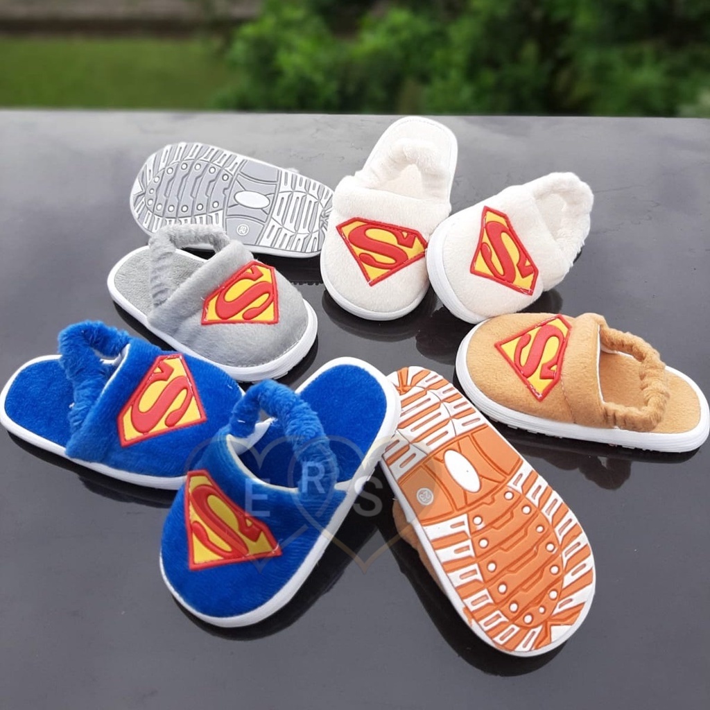 TOKOERS STA02 Sepatu Sandal Anak Laki-laki Umur 1 2 3 tahun - Sandal Tali Anak Motif Batman - Anti slip