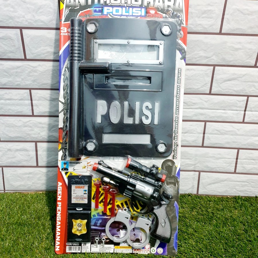 MAINAN SET TEMBAKAN TAMENG PISTOL POLISI ANAK - MAINAN KADO ANAK