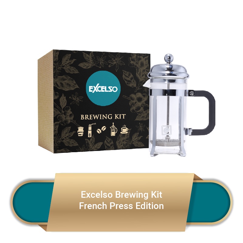 

Excelso Brewing Kit French Press Paket Alat Saring Kopi + Kopi Bubuk