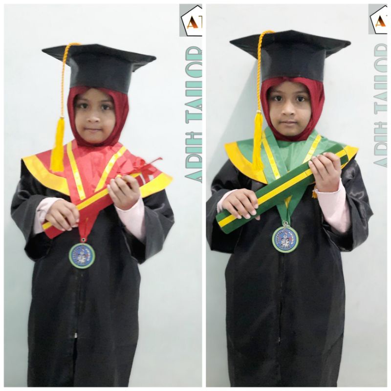 Jual Baju Toga Wisuda Tk Full Setwarna Sleber Kalung Dan Tabung Bisa