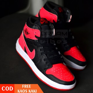 jordan shoes sneakers for men Sepatu high top basket tinggi pria nike jordan 1 satu merah hitam putih