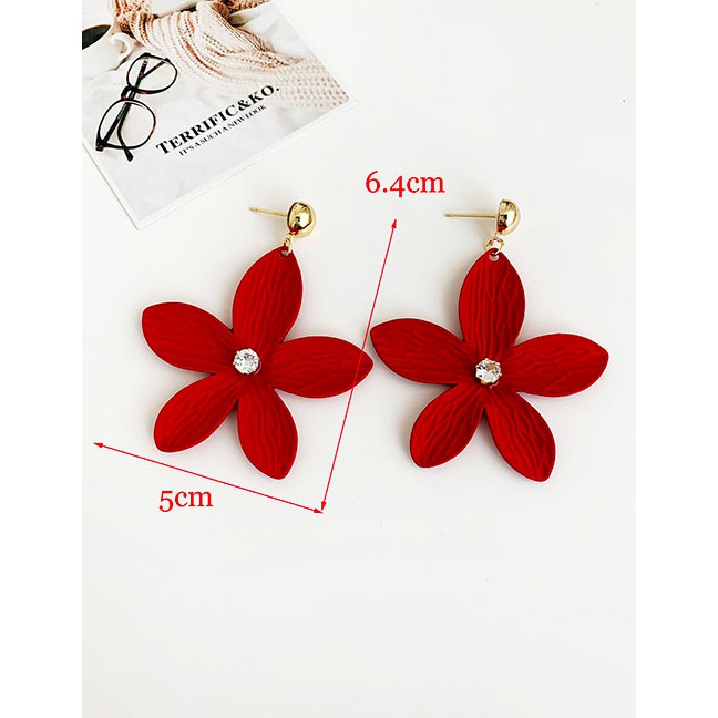 LRC Anting Tusuk Fashion Alloy Flower Earrings D63499